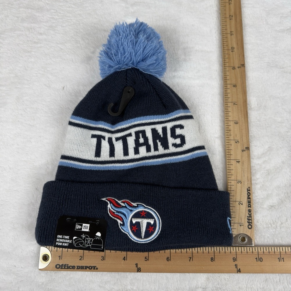 Tennessee Titans New Era‎ Knit Cuff Pom Beanie Blue White OSFM One Size New - Picture 2 of 4